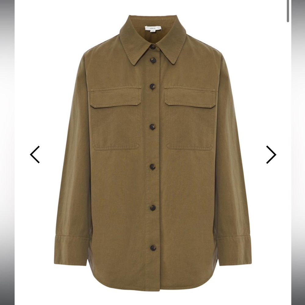 Vince Washed Cotton Shirt in Artichoke
